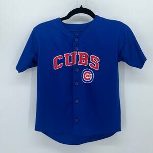 Chicago Cubs MLB Youth Jersey Size 7 Blue Button Down Baseball Fan Gear Kids